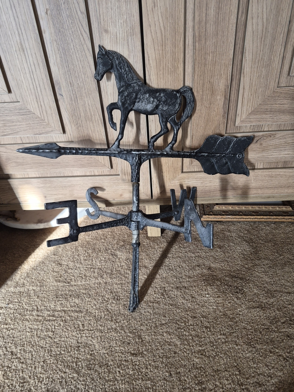 Horse Arrow Weathervane - Black Metal